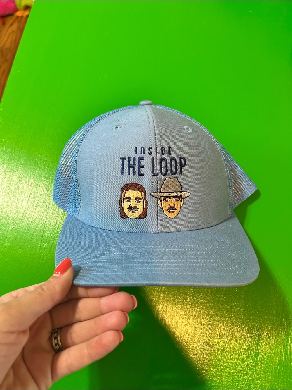 "Inside The Loop" Light Blue Mesh Trucker Hat